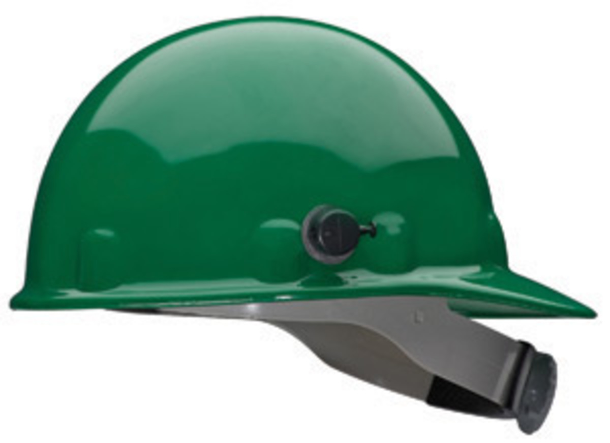 Honeywell Green Fibre-Metal® E2 Thermoplastic Cap Style Hard Hat With Rachet/8 Point Ratchet Suspension