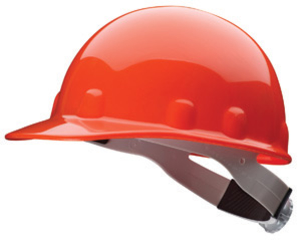 Honeywell Orange Fibre-Metal® E2 Thermoplastic Cap Style Hard Hat With Rachet/8 Point Ratchet Suspension