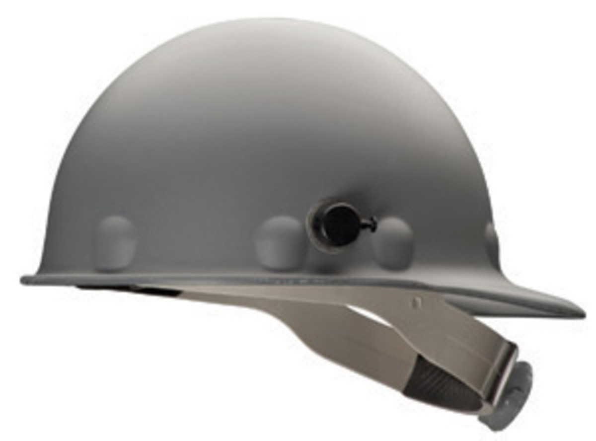 Honeywell Grey Fibre-Metal® Roughneck P2 Fiberglass Cap Style Hard Hat With SuperEight® Rachet/8 Point Swingstrap Ratchet Suspen
