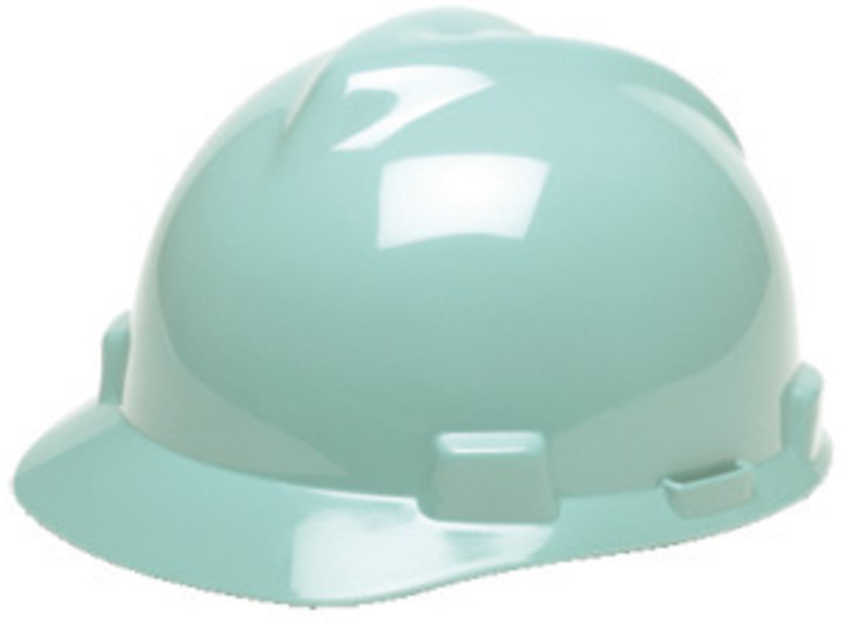 MSA Blue Polyethylene Cap Style Hard Hat With 4 Point Ratchet Suspension