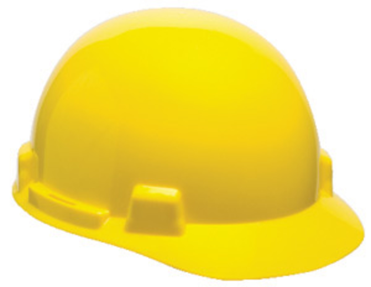 MSA Yellow Polyethylene Cap Style Hard Hat With Ratchet/4 Point Ratchet Suspension