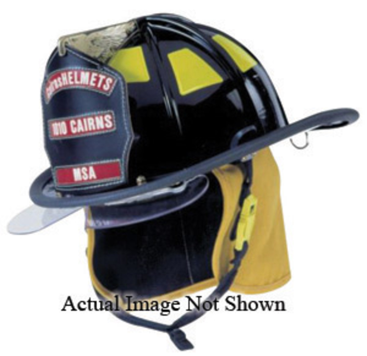 MSA Blue Cairns Fiberglass Cap Style Fire Helmet With MSA1010FSC for sale online at autumn supply