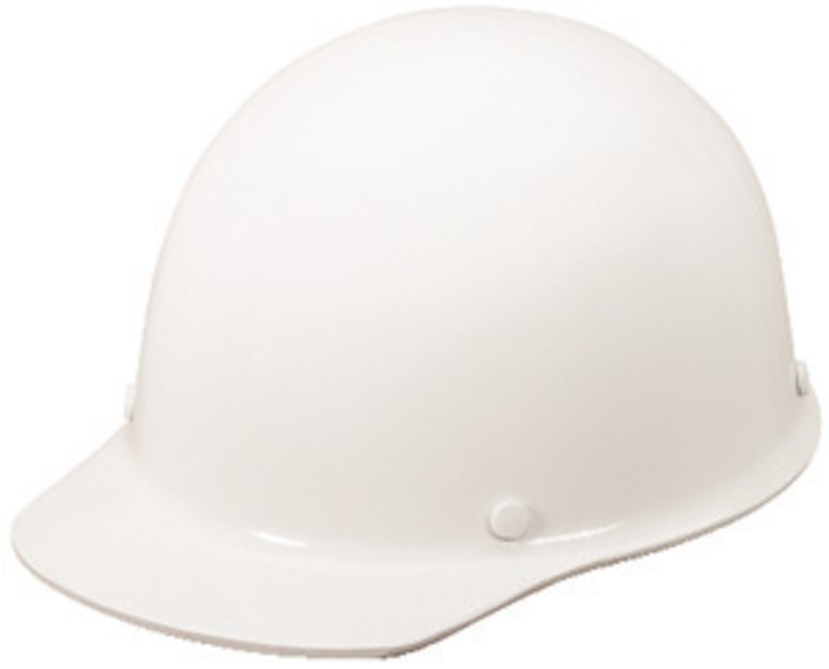 MSA White Phenolic Cap Style Hard Hat With Ratchet/4 Point Ratchet Suspension