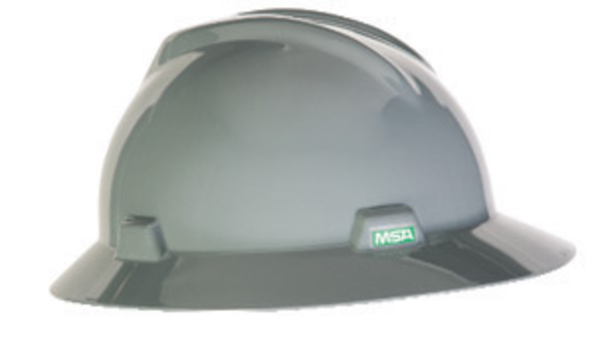 MSA Gray Polyethylene Hard Hat with Ratchet Suspension MSA475367 for sale online at autumn supply