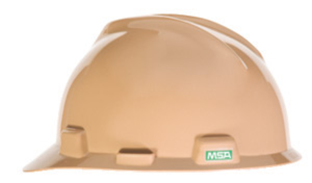 MSA Tan Polyethylene Cap Style Hard Hat With Pinlock/4 Point Pinlock Suspension