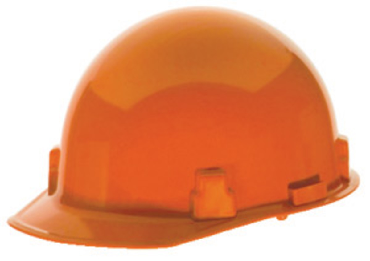 MSA Orange Nylon Cap Style Hard Hat With Ratchet/4 Point Ratchet Suspension
