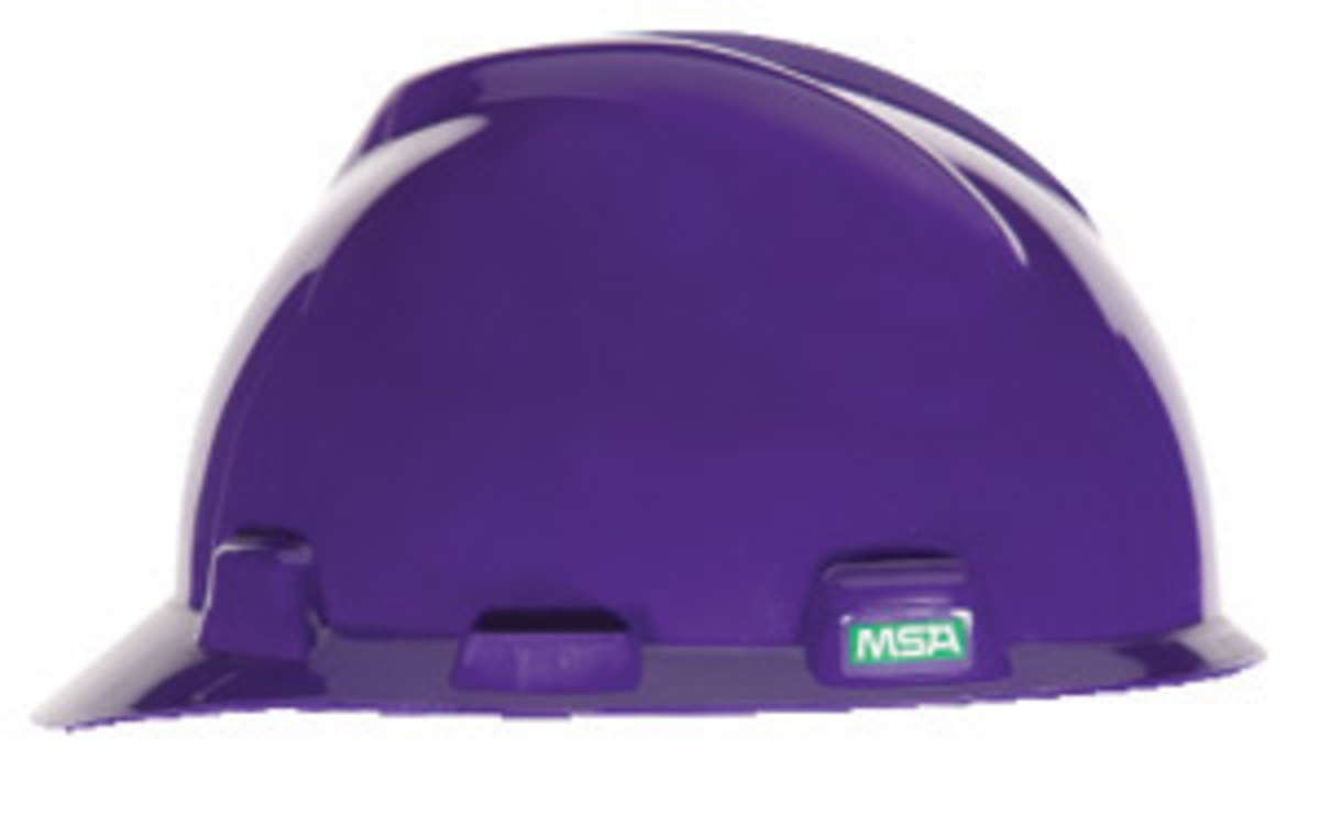 MSA Purple Polyethylene Cap Style Hard Hat With Pinlock/4 Point Pinlock Suspension