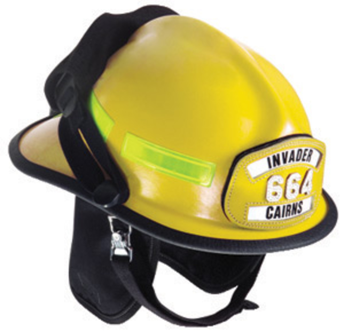 MSA Yellow Cairns Fiberglass Cap Style Fire Helmet w/ MSA664FSY for sale online at autumn supply