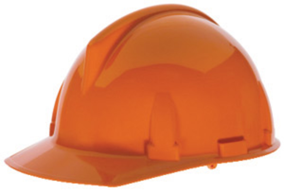 MSA Orange Polycarbonate Cap Style Hard Hat With Ratchet/4 Point Ratchet Suspension