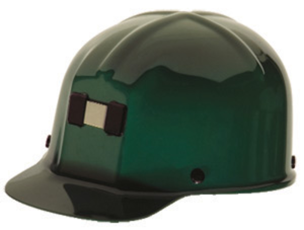 MSA Green Polycarbonate Cap Style Hard Hat With 4 Point Pinlock/Pinlock Suspension