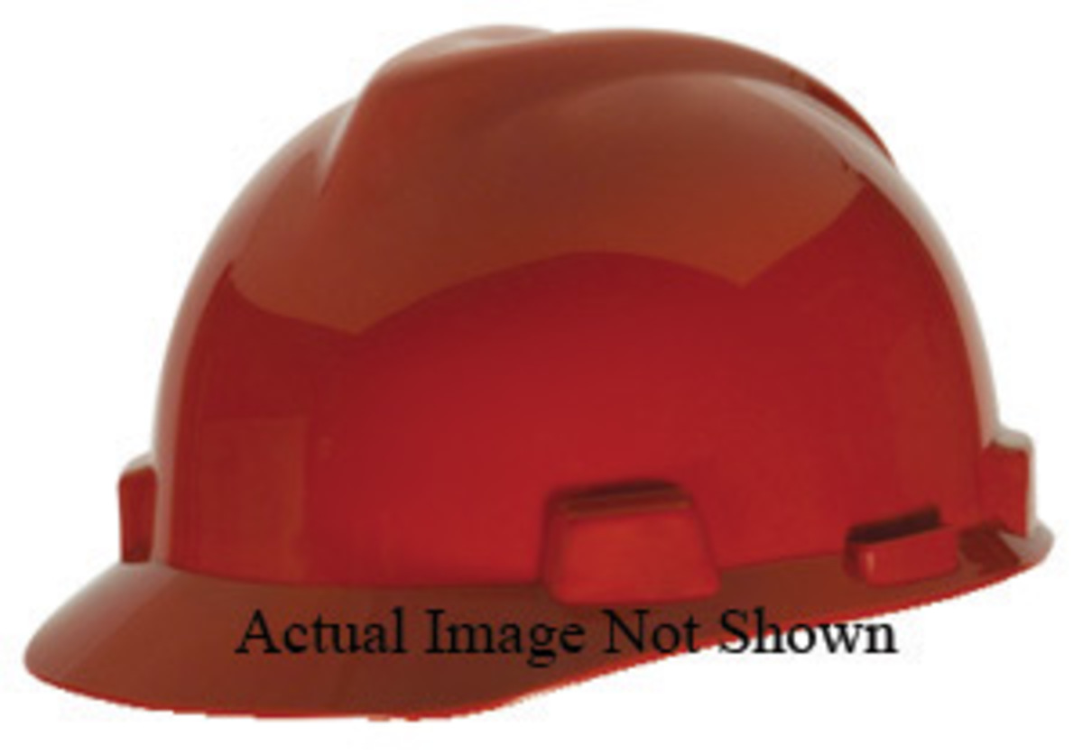 MSA Orange Polyethylene Cap Style Hard Hat With Ratchet/4 Point Ratchet Suspension