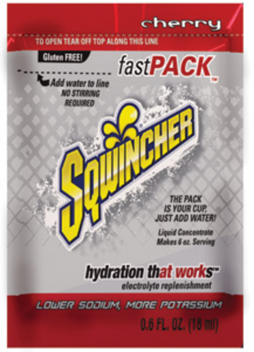 Sqwincher .6 Ounce Cherry Flavor Fast Pack Liquid Con KPG159015301 for sale online at autumn supply