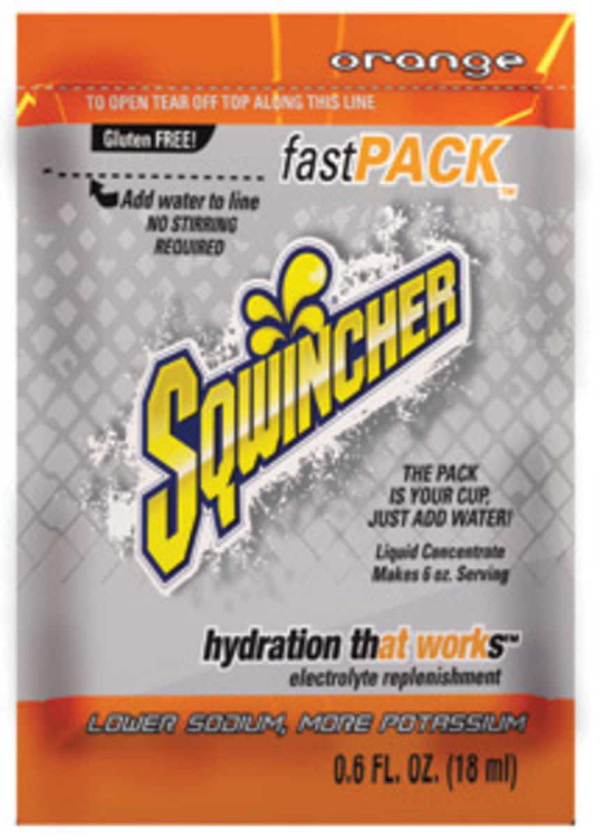 Sqwincher® .6 Ounce Orange Flavor Fast Pack® Liquid Concentrate Pouch Electrolyte Drink