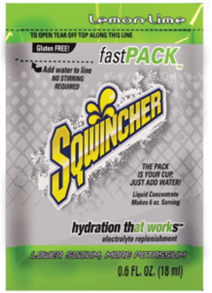 Sqwincher® .6 Ounce Lemon Lime Flavor Fast Pack® Liquid Concentrate Pouch Electrolyte Drink