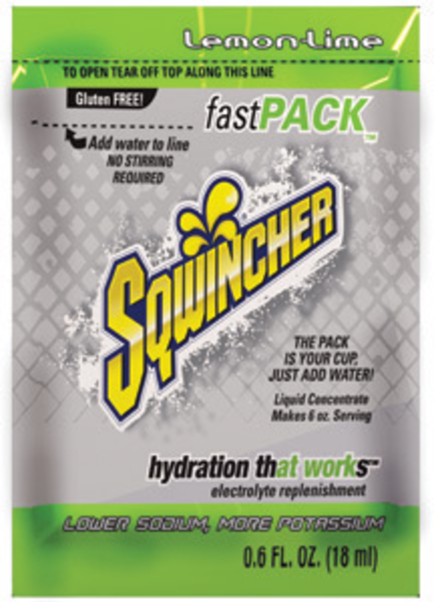 Sqwincher .6 Ounce Lemon Lime Flavor Fast Pack Liquid KPG159015308 for sale online at autumn supply