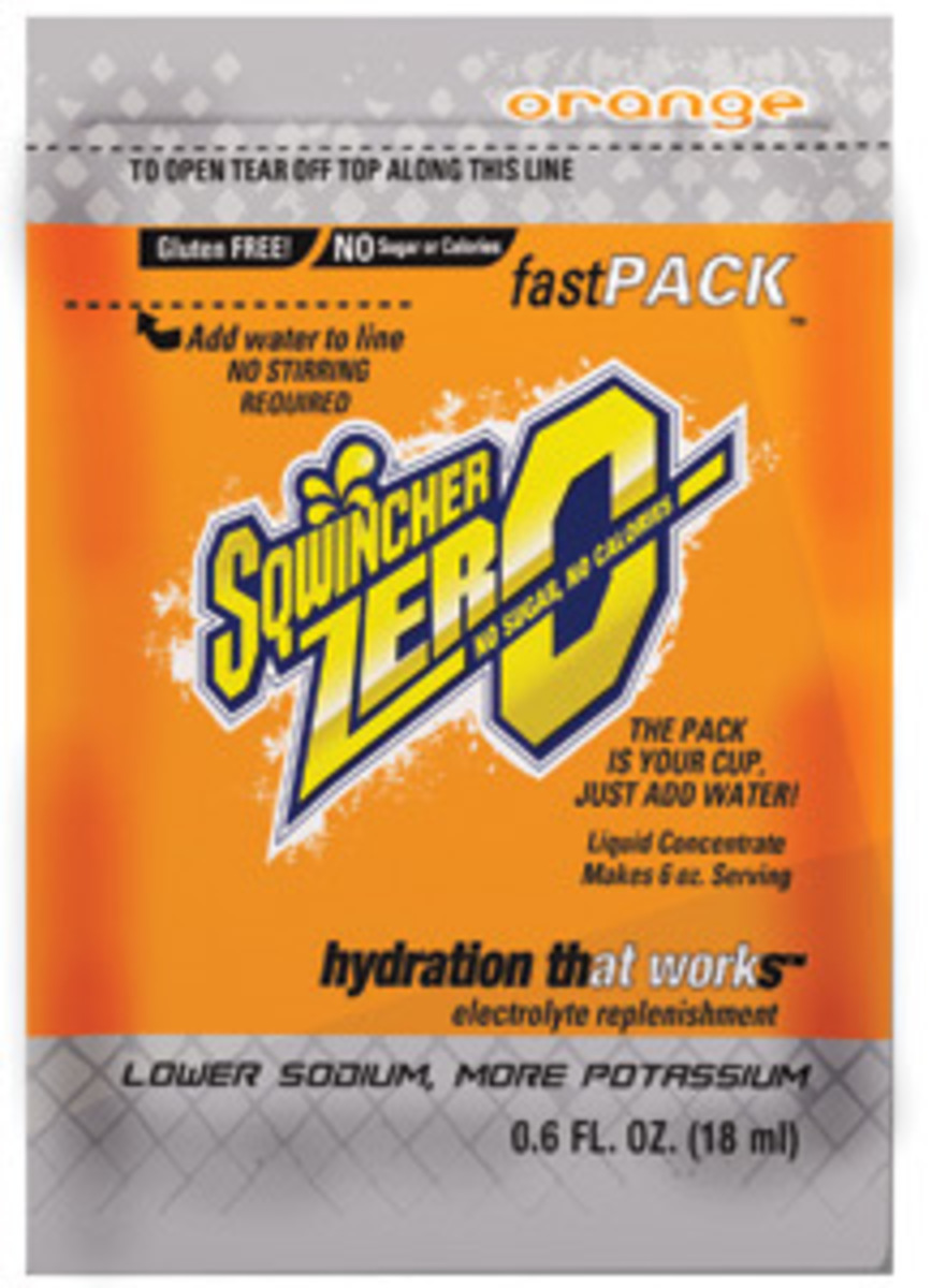 Sqwincher® .6 Ounce Orange Flavor Fast Pack® ZERO Liquid Concentrate Pouch Sugar Free/Low Calorie Electrolyte Drink