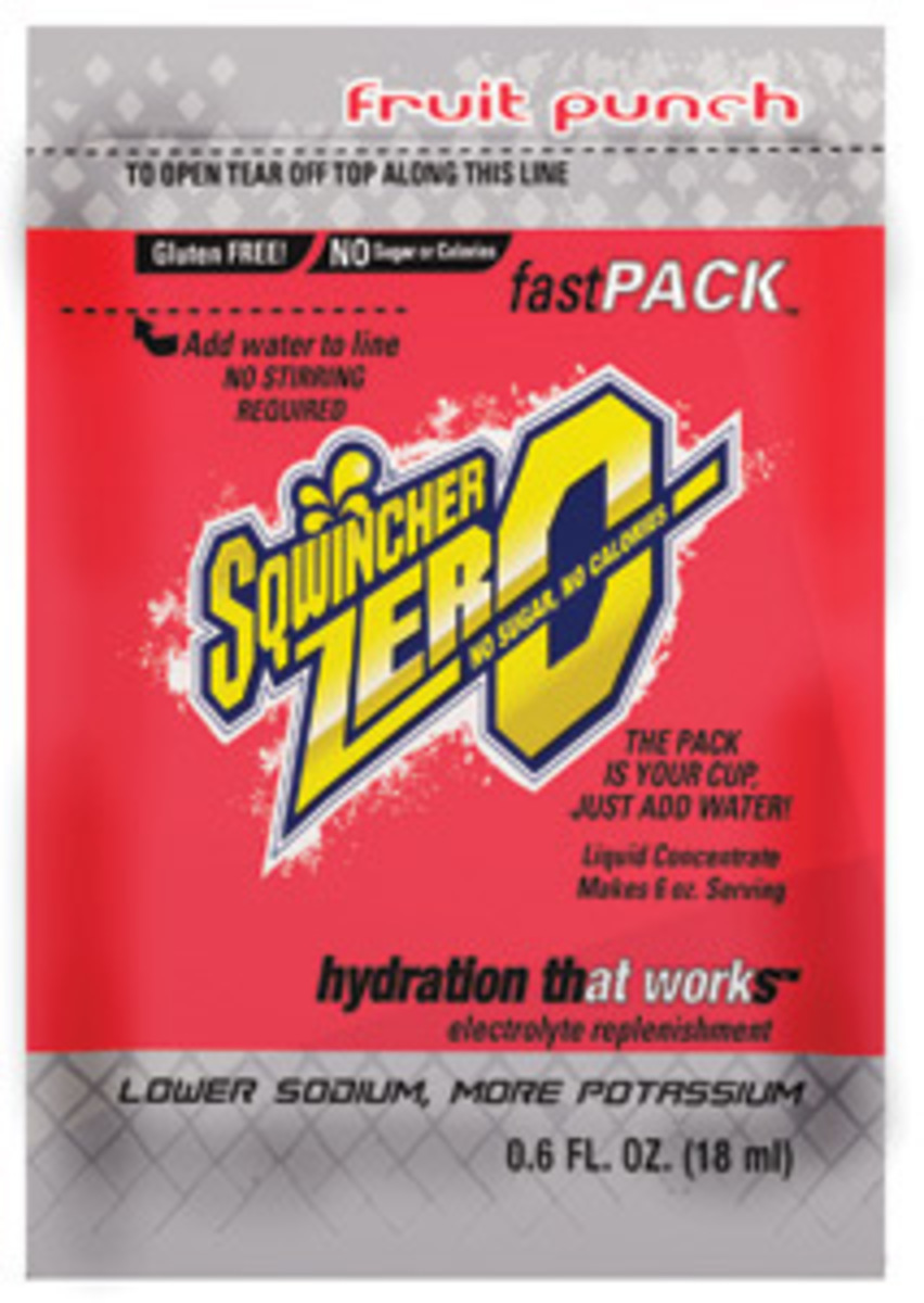 Sqwincher® .6 Ounce Fruit Punch Flavor Fast Pack® ZERO Liquid Concentrate Pouch Sugar Free/Low Calorie Electrolyte Drink