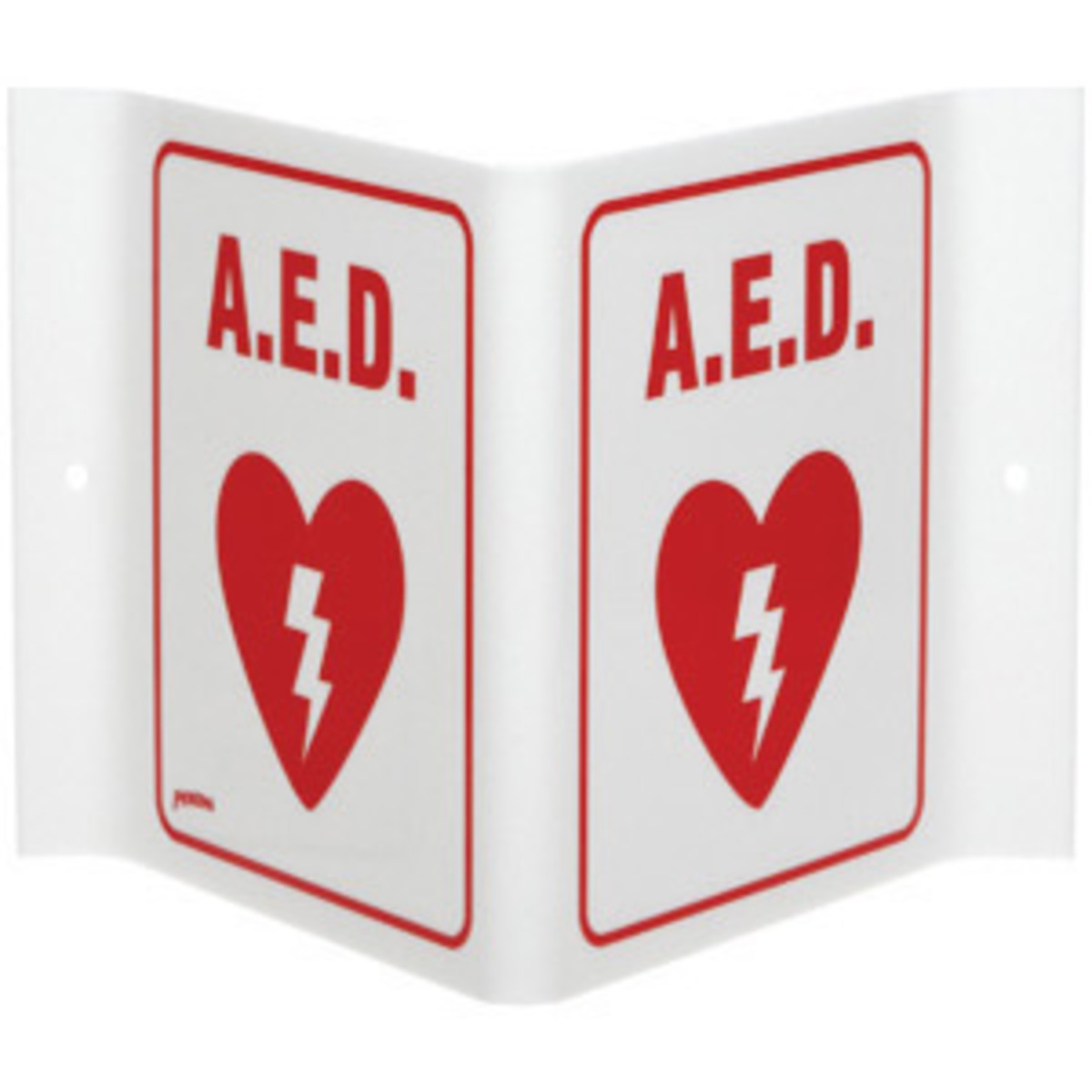 Brady 6 X 9 X 4 Red On White Acrylic Safety V Sign A. BRDV1AE01A for sale online at autumn supply