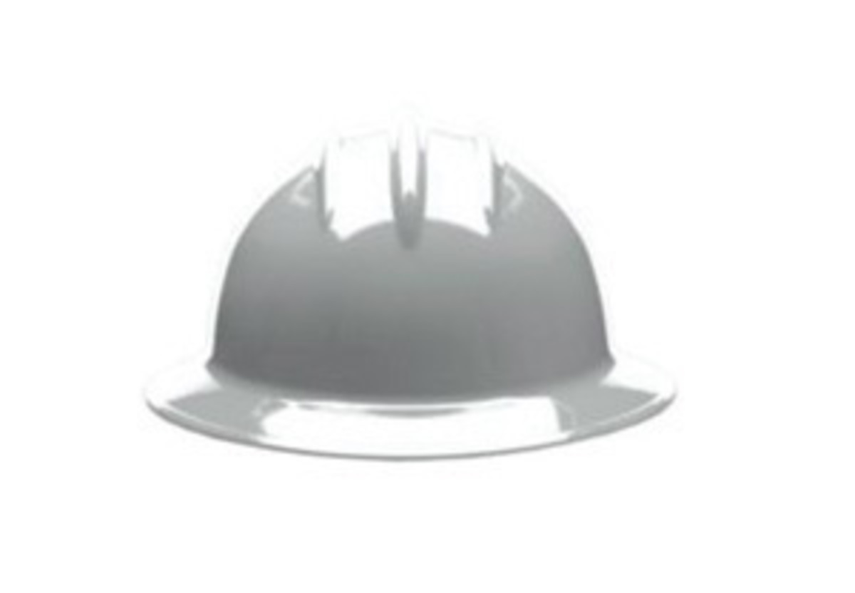 Bullard® Gray HDPE Full Brim Hard Hat With Pinlock/6 Point Pinlock Suspension