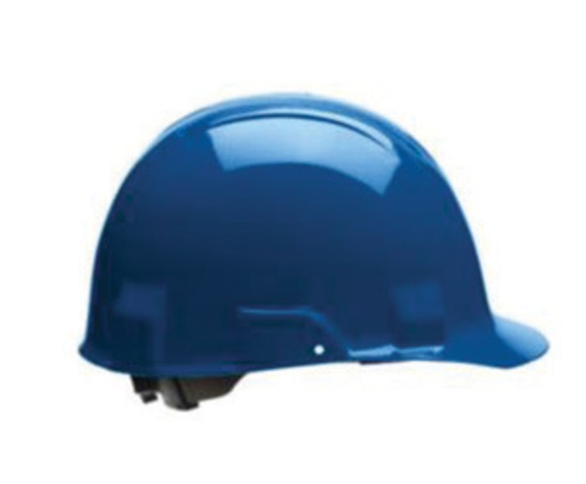 Bullard® Blue HDPE Cap Style Hard Hat With Ratchet/4 Point Ratchet Suspension