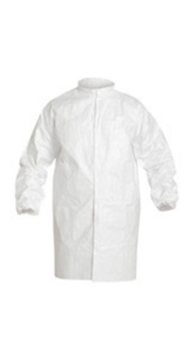 DuPont Small White IsoClean Tyvek Disposable Lab Coat DPPIC263SWHSM3B for sale online at autumn supply