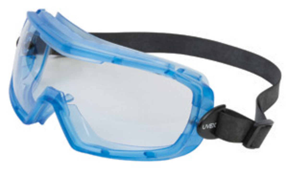 Honeywell Uvex Entity™ Indirect Vent Chemical Splash Impact Goggles With Blue Frame And Clear Uvextra® Anti-Fog Lens (Availabili