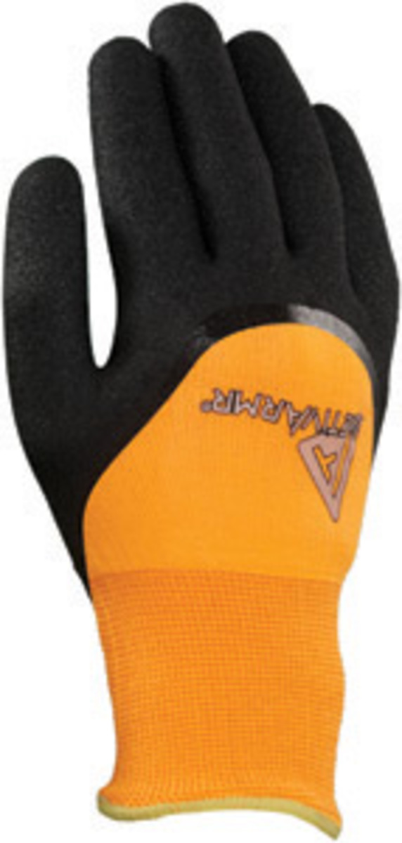 Ansell Size 11 Black And Hi-Viz Orange ActivArmr® Nitrile Acrylic And Polyester Lined Cold Weather Gloves With Knit Wrist