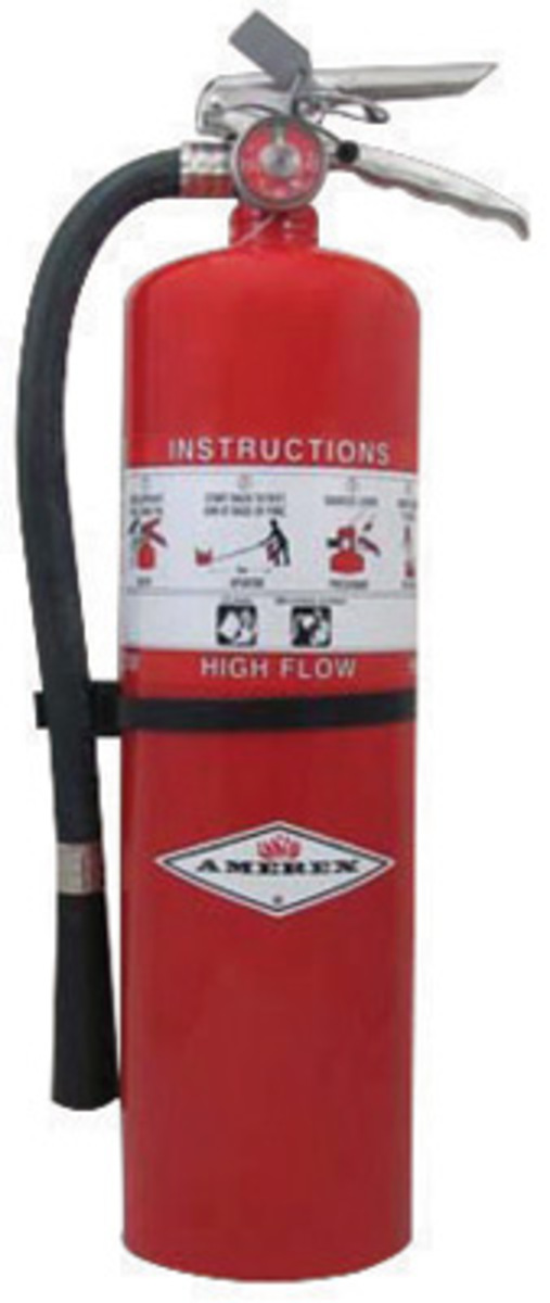 Amerex® 10 Pound Regular Dry Chemical 20-B:C High Flow Portable Fire Extinguisher For Class B And C Fires With Chrome Plated Bra