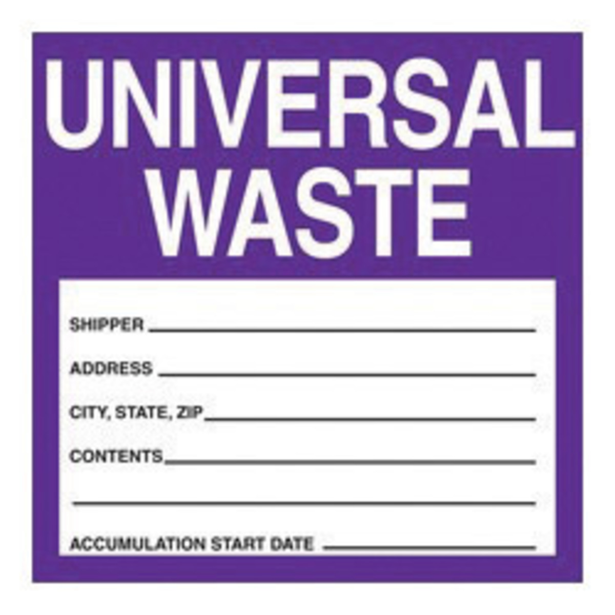 Accuform Signs 4 X 4 Adhesive Coated Paper Hazardous A81MHZW17PSC for sale online at autumn supply