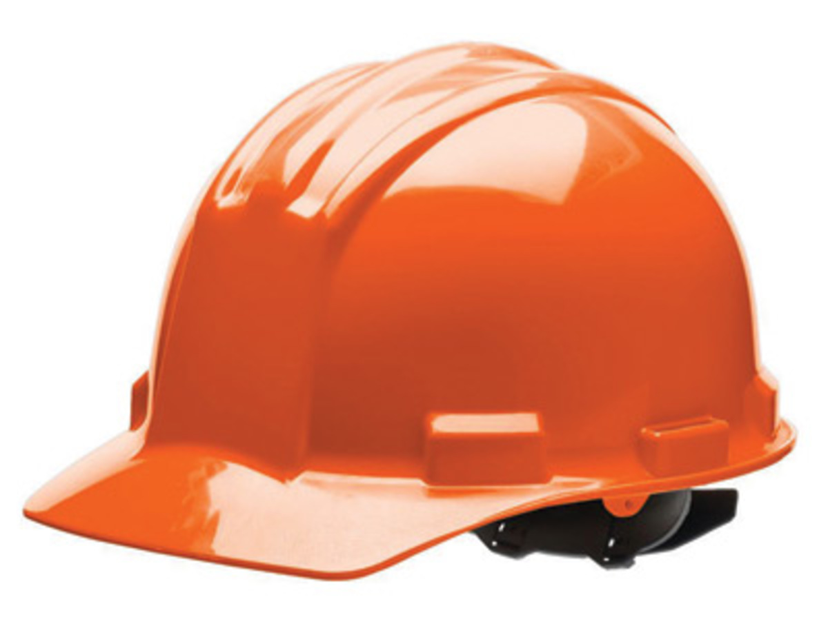 Bullard® Orange HDPE Cap Style Hard Hat With Pinlock/4 Point Pinlock Suspension