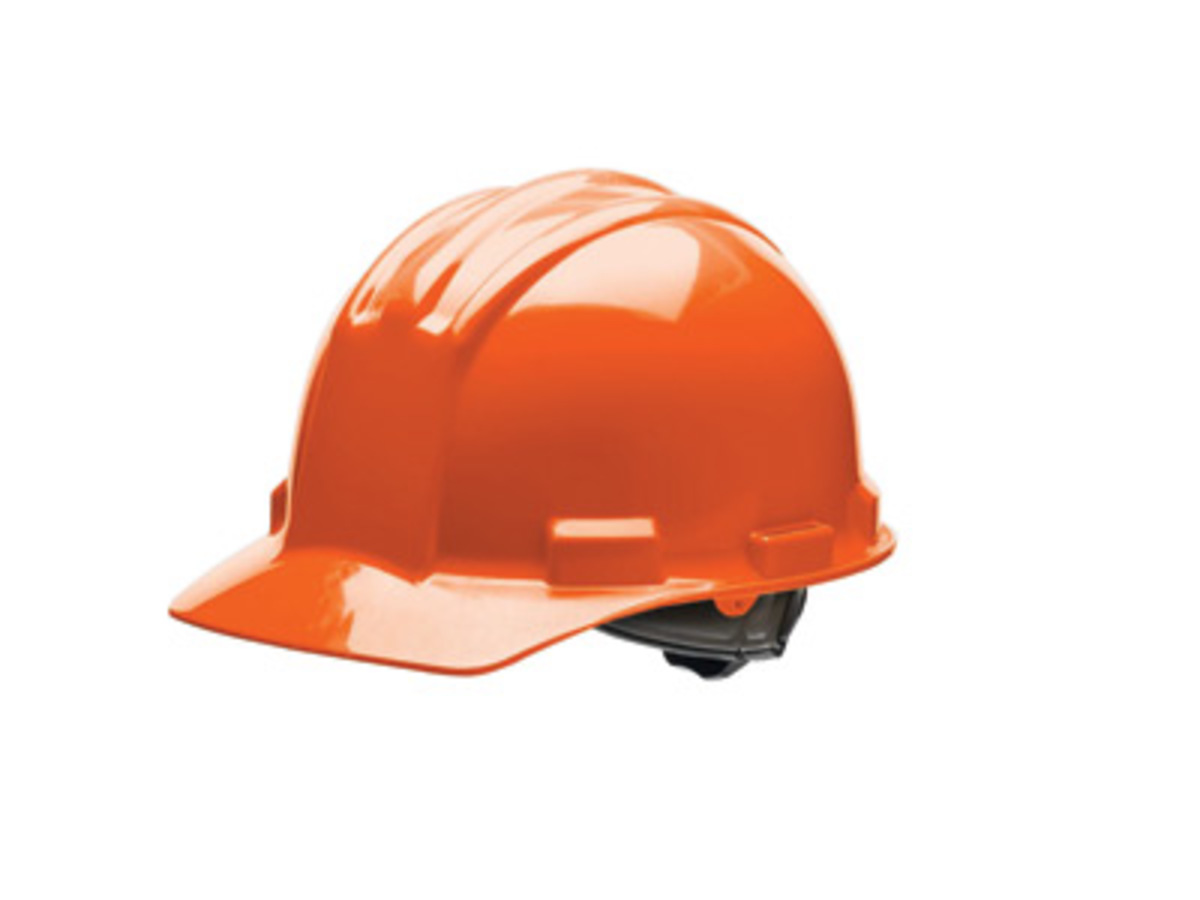 Bullard® Orange HDPE Cap Style Hard Hat With Ratchet/4 Point Ratchet Suspension