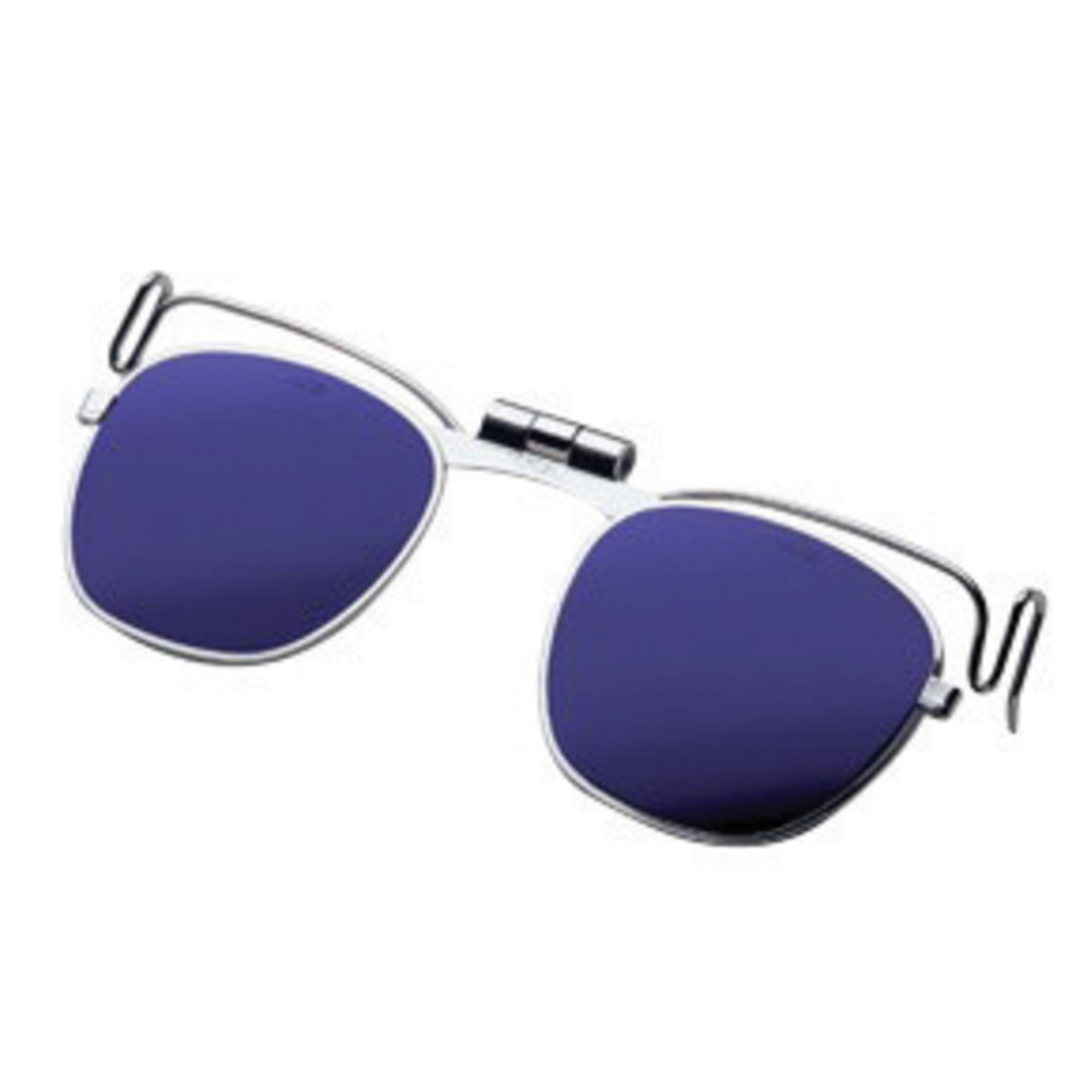 Cobalt Blue Glass Clip-On Flip-Up Spectacles Full Lens To Fit On Hard Hats