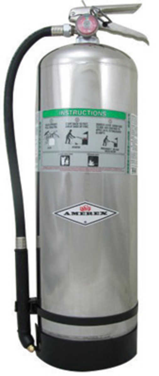 Amerex® 2.5 Gallon Stored Pressure Wet Chemical 2-A:K Fire Extinguisher For Class A And K Fires With Wall Bracket, Hose And Spra Amerex® 2.5 Gallon Stored Pressure Wet Chemical 2-A:K Fire Extinguisher For Class A And K Fires With Wall Bracket, Hose And Spra