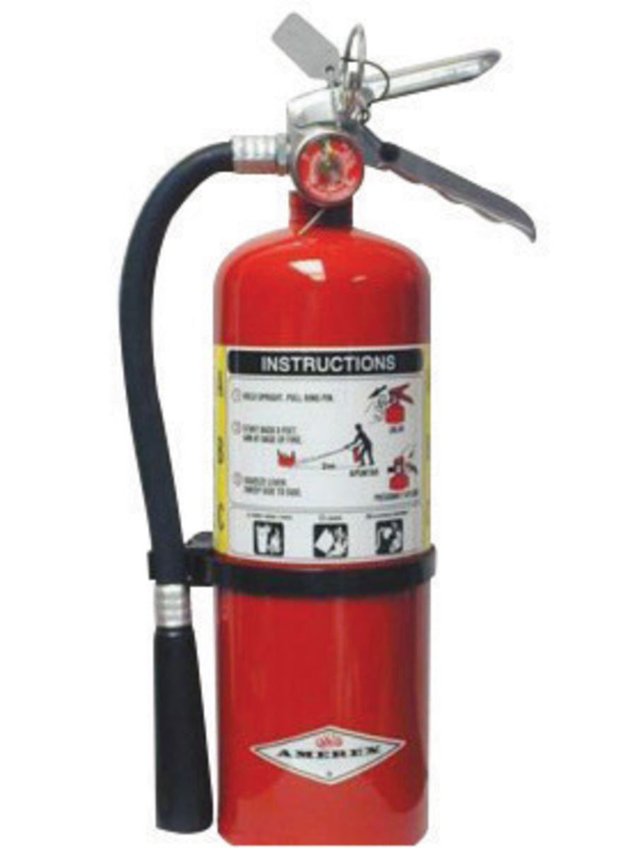 Amerex® 6 Pound Stored Pressure ABC Dry Chemical 3A:40B:C Multi-Purpose Fire Extinguisher For Class A, B And C Fires With Anodiz