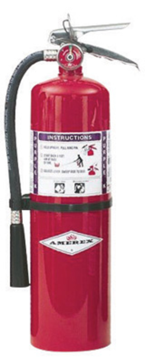 Amerex® 10 Pound Stored Pressure Purple K Dry Chemical 80-B:C Fire Extinguisher For Class B And C Fires With Chrome Plated Brass