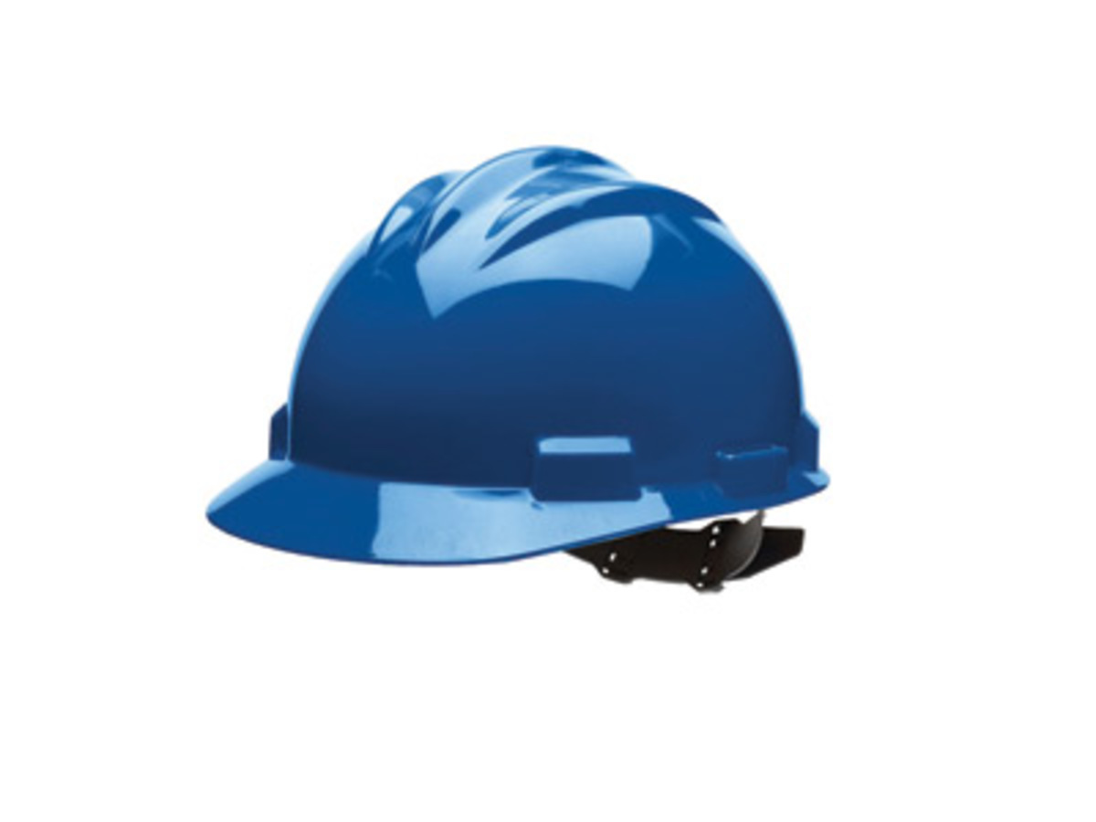 Bullard® Blue HDPE Cap Style Hard Hat With Pinlock/4 Point Pinlock Suspension