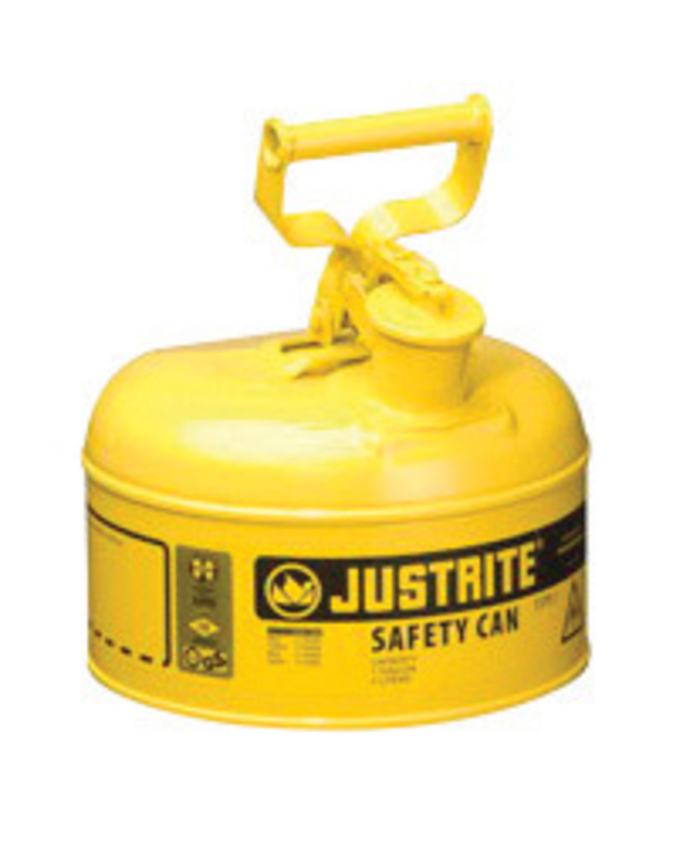 Justrite™ 1 Gallon Yellow Galvanized Steel Type | Safety Can With 3 1/2