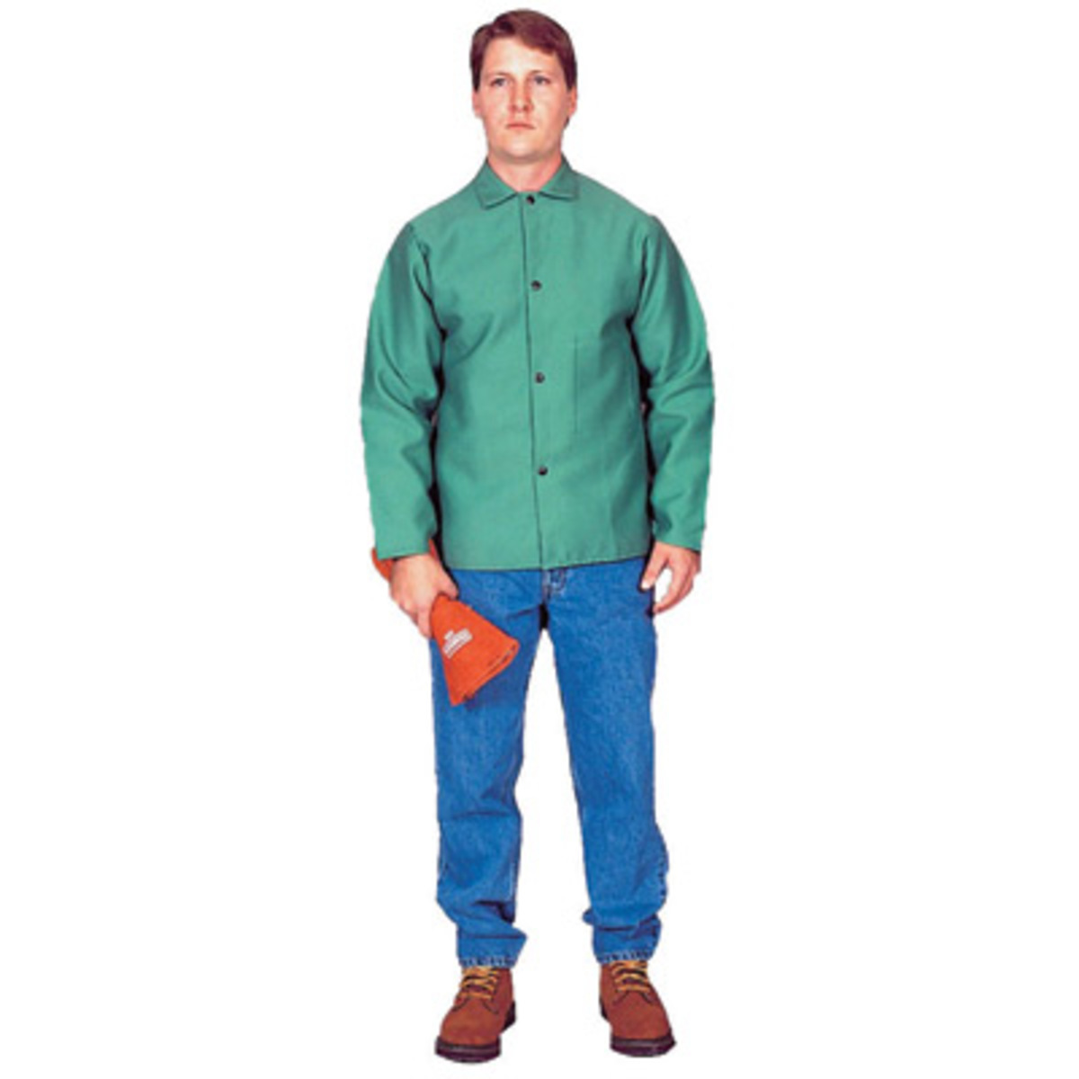 Stanco Safety Products™ Size 3X Green Cotton Flame Resistant Welding Jacket With Snap Closure