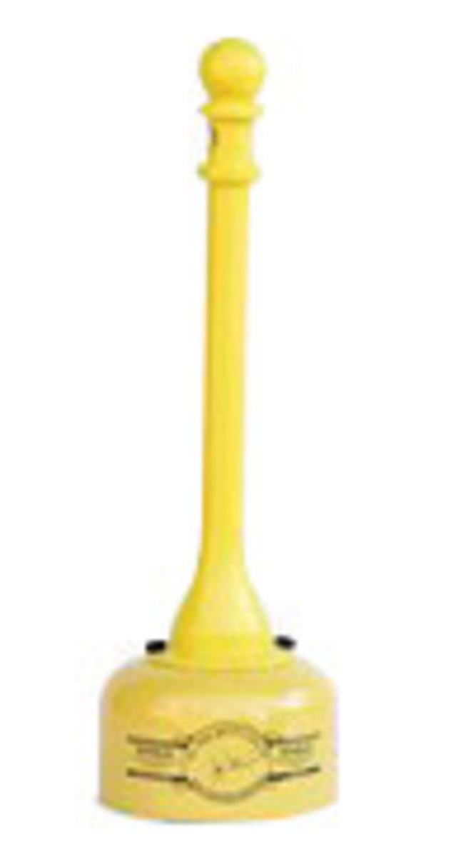 Eagle 2 Gallon Yellow Galvanized Steel Butt Can With Poly Tube (For Cigarettes And Ashes)