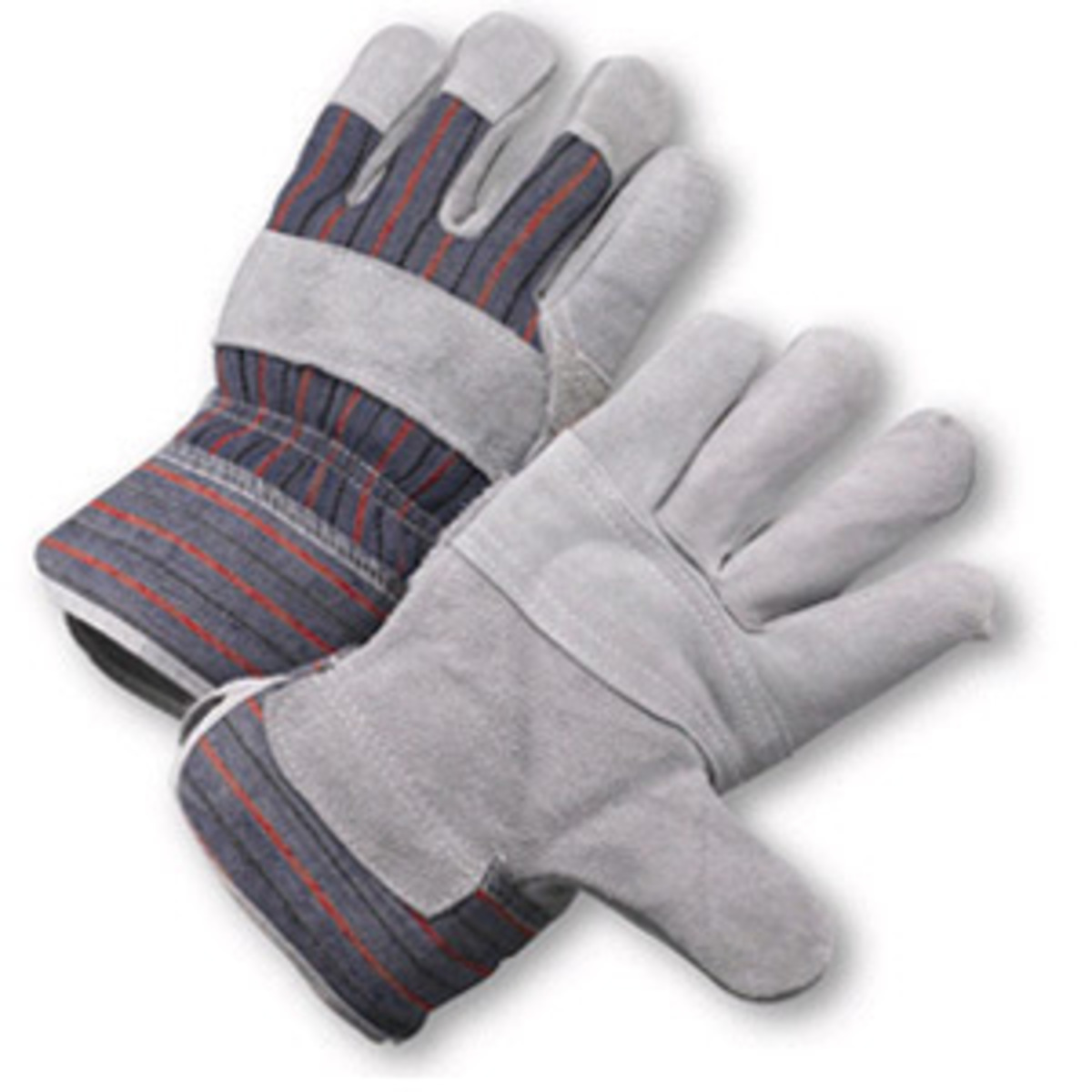 RADNOR® Large Economy Grade Split Leather Palm Gloves With Canvas Back And Safety Cuff