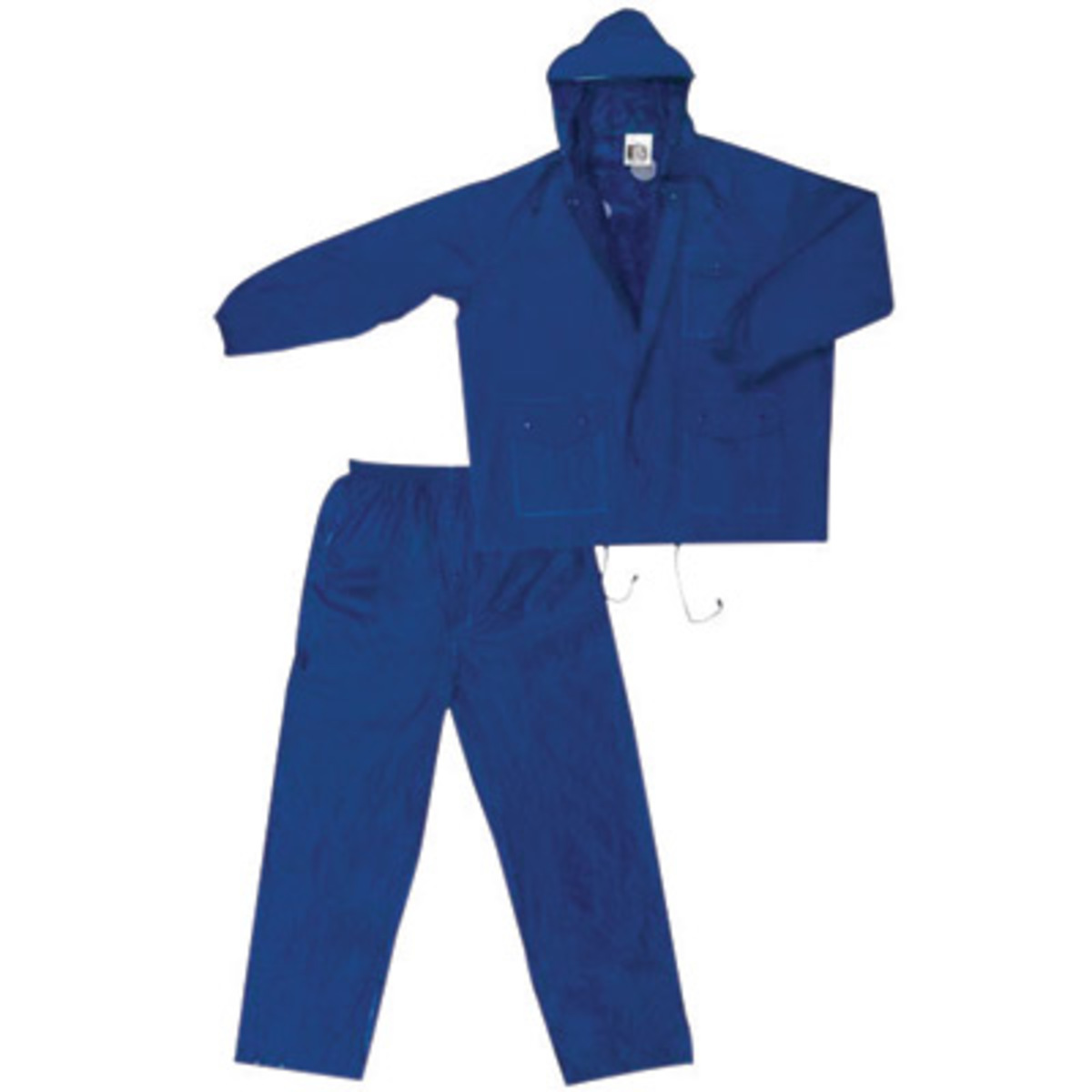 MCR Safety® Blue Challenger .18 mm Nylon And PVC 2-Piece Rain Suit With Attached Billed Hood And Elastic Waist Pants