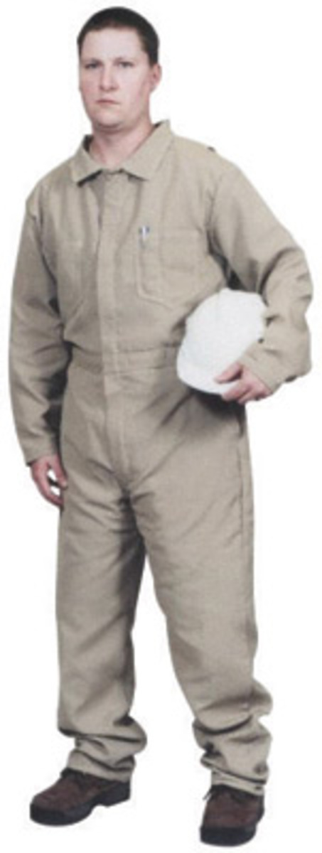 Stanco Safety Products™ Size 5X Tall Tan Indura® Arc Rated Flame Resistant Coveralls With Front Zipper Closure