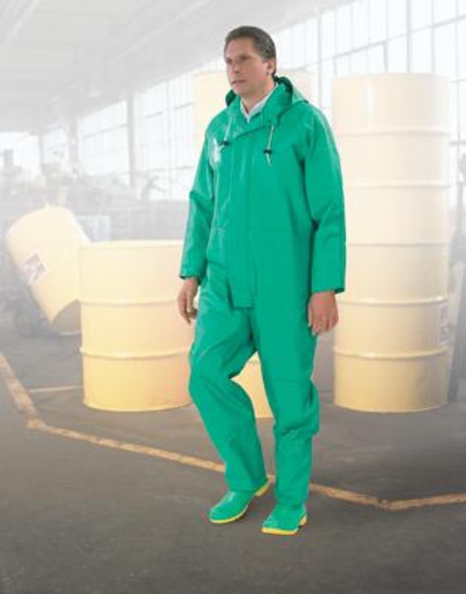 Dunlop® Protective Footwear 4X Green Chemtex 3.5 mil Nylon/Polyester/PVC Coveralls