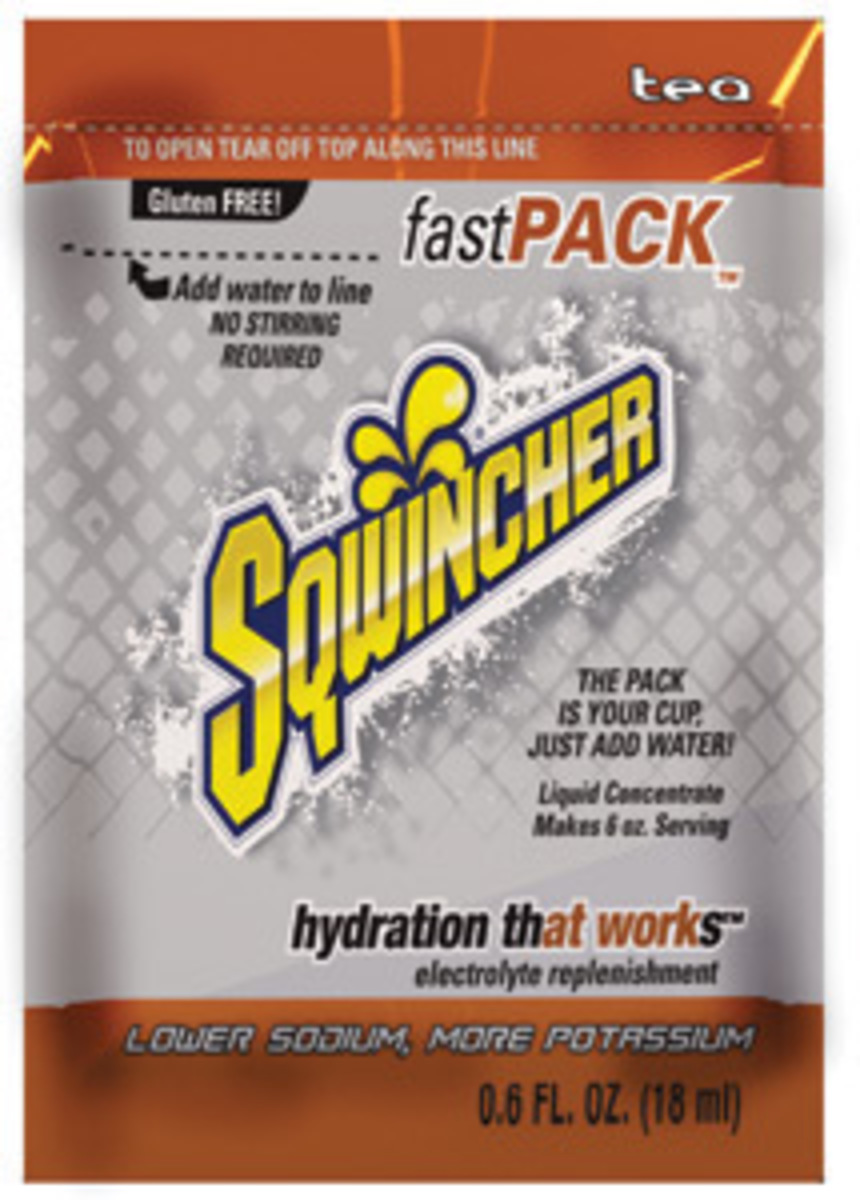 Sqwincher® .6 Ounce Tea Flavor Fast Pack® Liquid Concentrate Pouch Electrolyte Drink