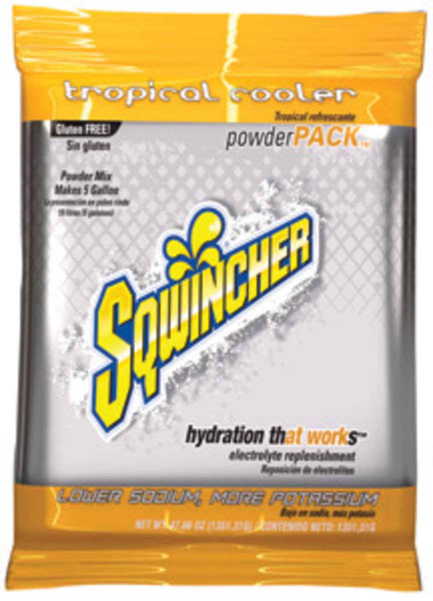 Sqwincher® 47.66 Ounce Tropical Cooler Flavor Powder Pack Powder Mix Package Electrolyte Drink