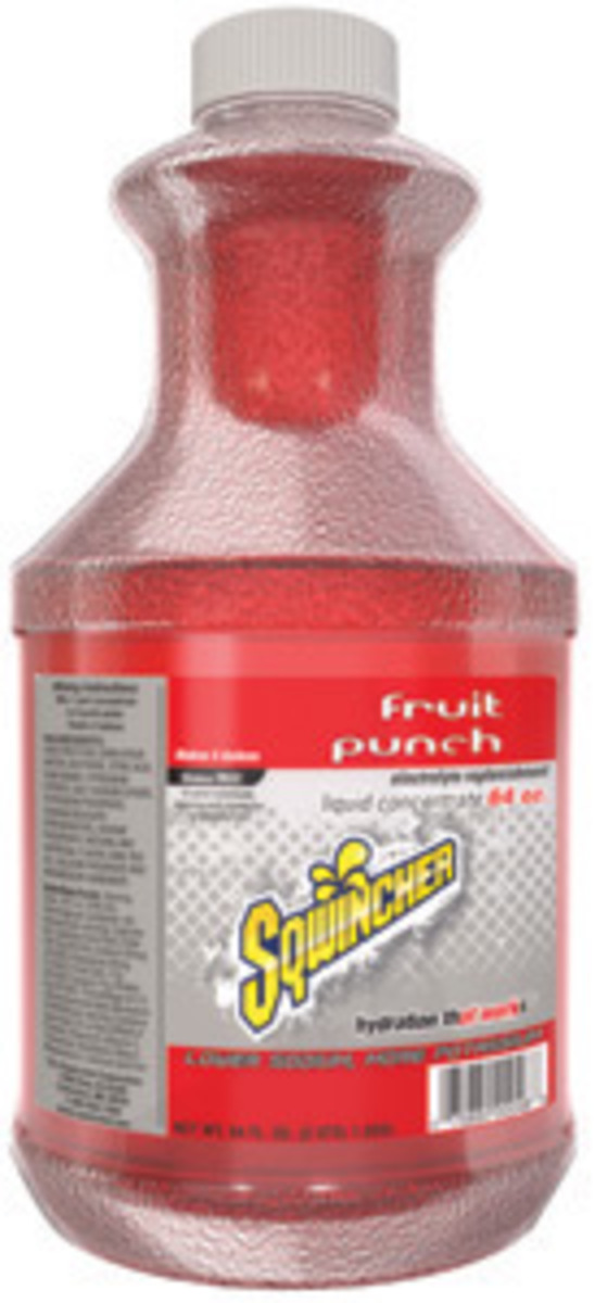 Sqwincher® 64 Ounce Fruit Punch Flavor Liquid Concentrate Bottle Electrolyte Drink