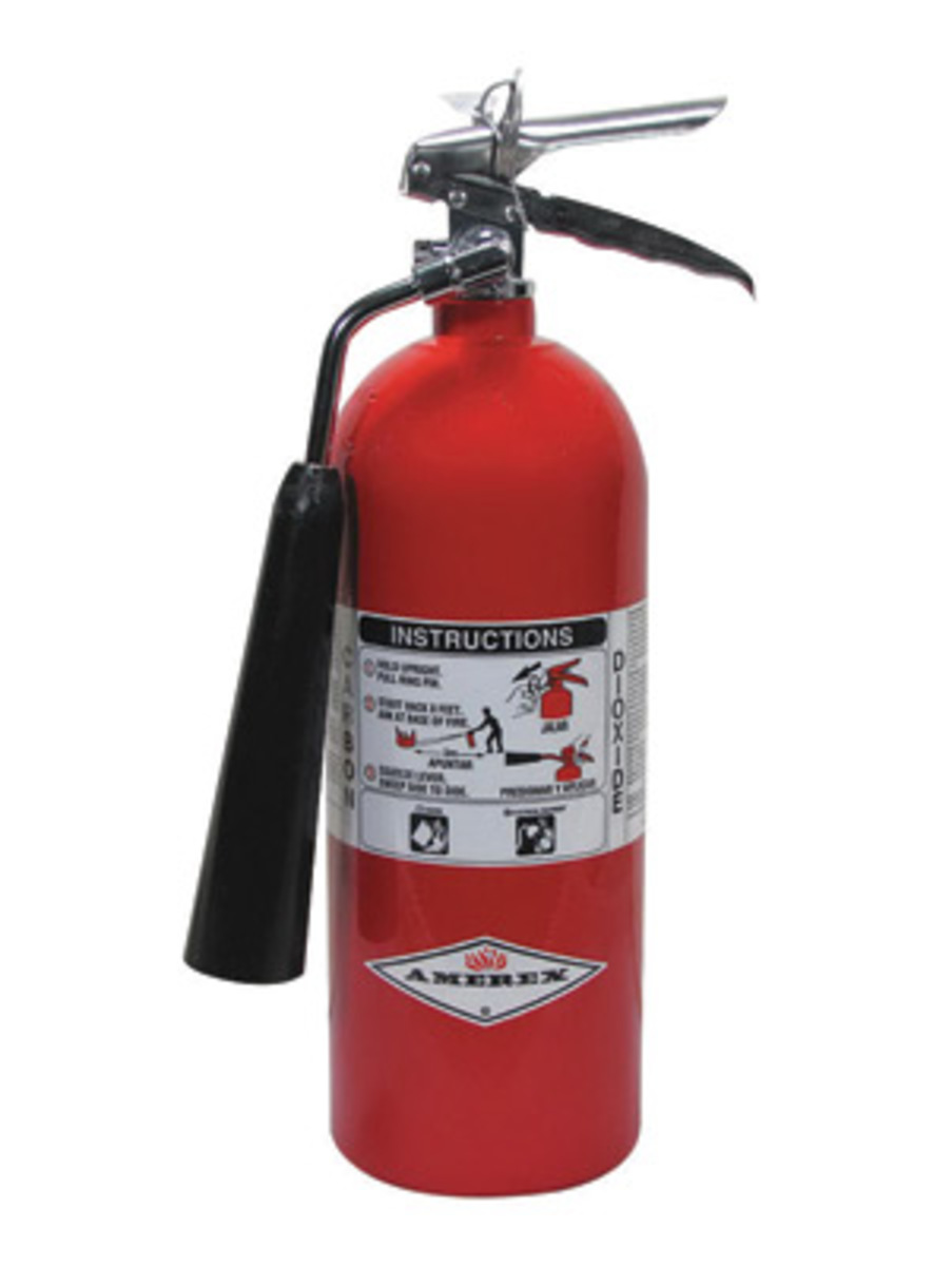 Amerex® 5 Pound Stored Pressure Carbon Dioxide 5-B:C Fire Extinguisher For Class B And C Fires With Chrome Plated Brass Valve, W