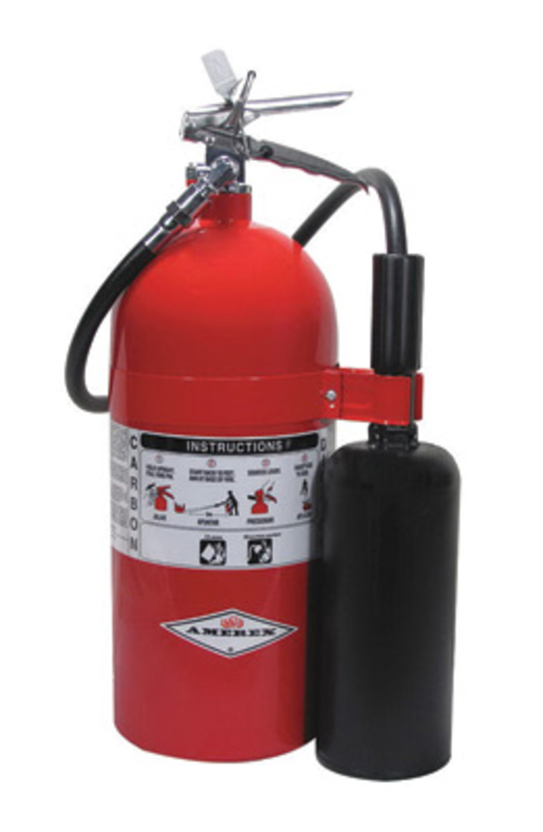 Amerex® 10 Pound Stored Pressure Carbon Dioxide 10-B:C Fire Extinguisher For Class B And C Fires With Chrome Plated Brass Valve,