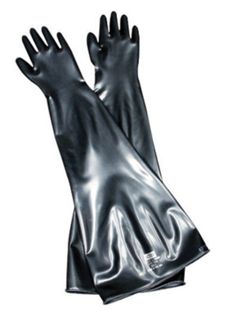 Honeywell Size 10 1/2 Black Glovebox 15 mil Unsupported Butyl Chemical Resistant Gloves