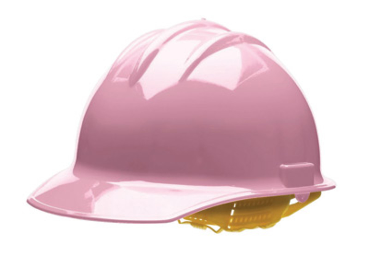 Bullard® Pink HDPE Cap Style Hard Hat With Ratchet/6 Point Ratchet Suspension